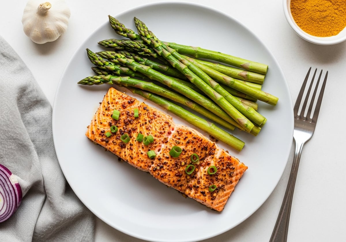 Blackened Salmon with Asparagus - anti-inflammatory recipe