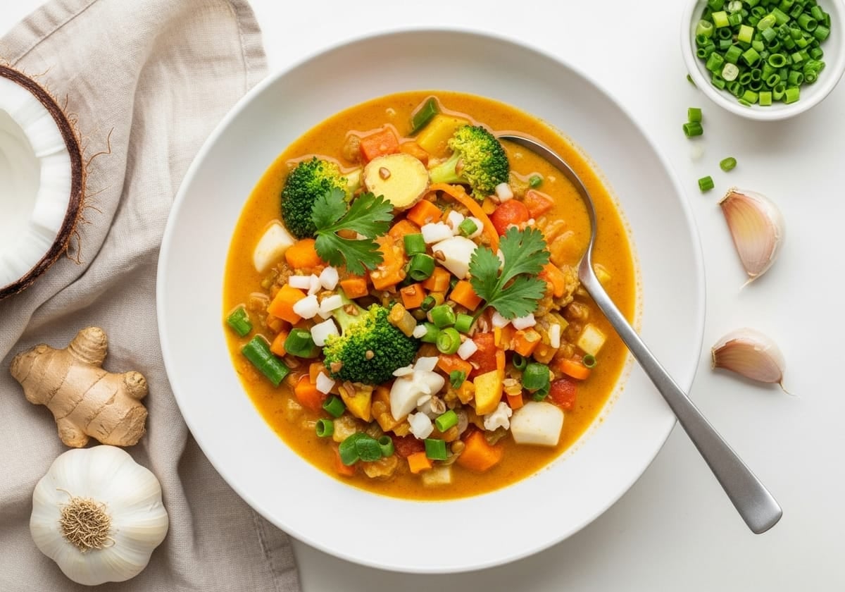 Coconut Curry Sweet Potato Soup - anti-inflammatory recipe