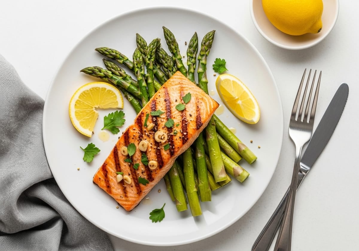 Grilled Salmon with Asparagus - anti-inflammatory recipe