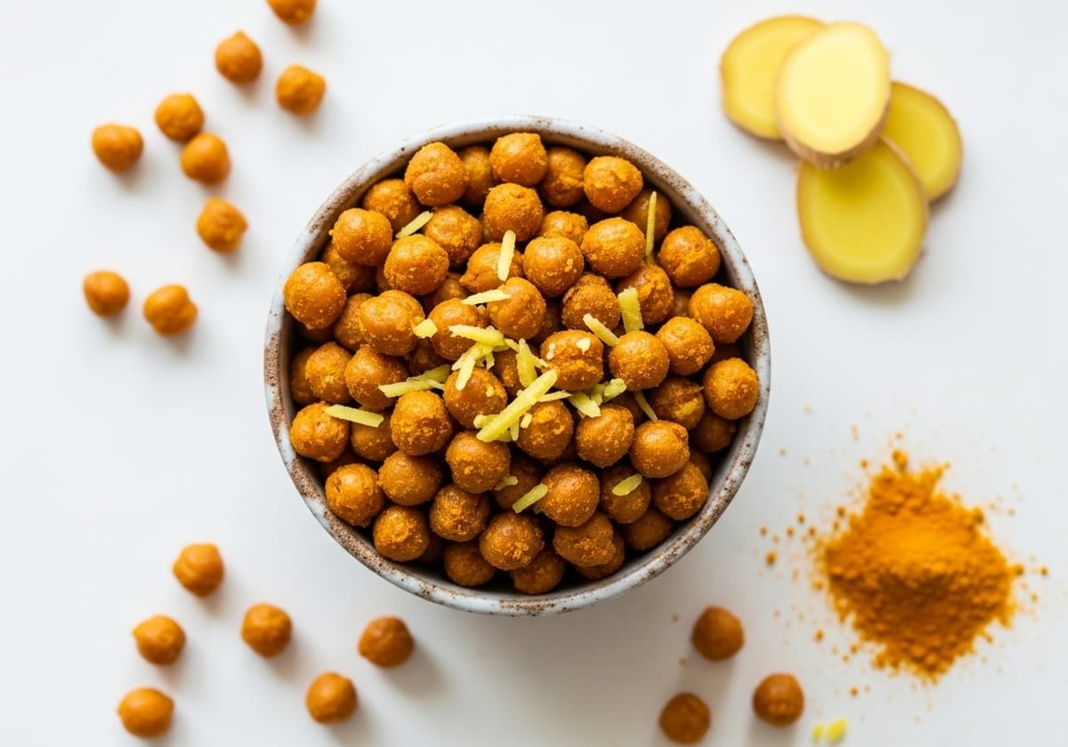 Roasted Turmeric & Ginger Chickpeas - anti-inflammatory recipe