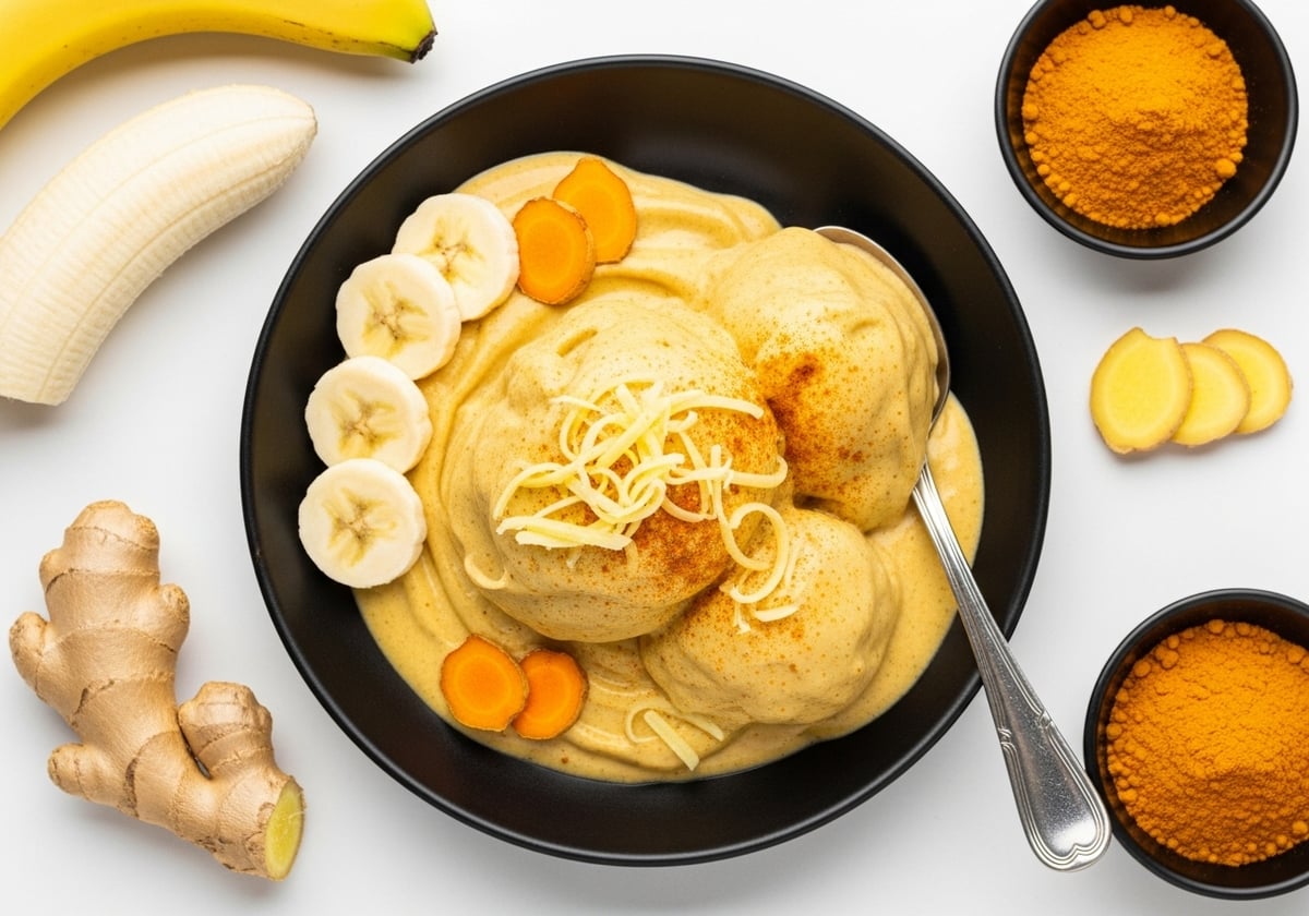 Turmeric Ginger Banana Nice Cream - anti-inflammatory recipe
